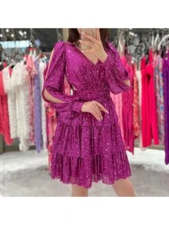 Solid Color Mid-rise A-line Dress