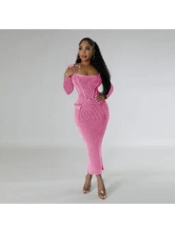 Square Neck Long Sleeve Bodycon Maxi Dresses 9 Square Neck Long Sleeve Bodycon Maxi Dresses -Define Your Shop P 20230922105951260 854