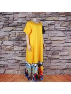 Ethnic Colorblock Split Hem Short Sleeves Dresses 10 Ethnic Colorblock Split Hem Short Sleeves Dresses -Define Your Shop P 20231012150308222 780