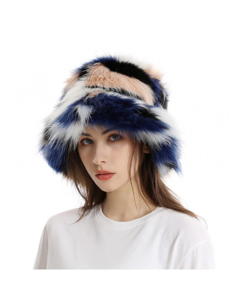 Colorblock Faux Fur Winter Hat 3 Colorblock Faux Fur Winter Hat