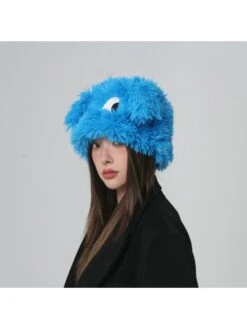 Solid Color Plush Fitted Dog Eyes Hats -Define Your Shop P 20231019123033535 511