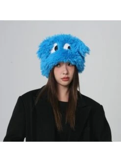 Solid Color Plush Fitted Dog Eyes Hats -Define Your Shop P 20231019123036040 141