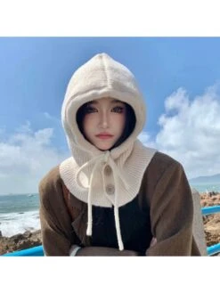 Define Your Shop 40 Balaclava Lace Up Knitting Fitted One Piece Hat & Scarf