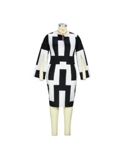 Geometric Pattern Split Hem Long Sleeve Midi Dress 11 Geometric Pattern Split Hem Long Sleeve Midi Dress -Define Your Shop P 20231101182214047 607
