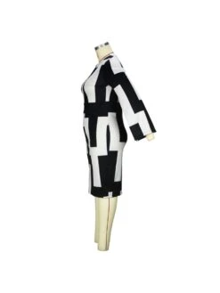 Geometric Pattern Split Hem Long Sleeve Midi Dress 12 Geometric Pattern Split Hem Long Sleeve Midi Dress -Define Your Shop P 20231101182216920 770