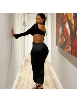 Halter Mid-rise Bodycon Maxi Dress -Define Your Shop P 20231106154711430 412