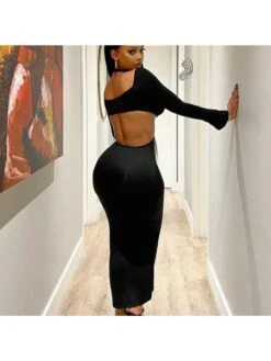 Halter Mid-rise Bodycon Maxi Dress -Define Your Shop P 20231106154713960 429