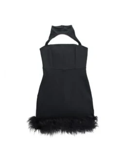 Feather Patchwork Halter Cut Outs Mini Dress -Define Your Shop P 20231115134627832 658