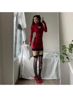 Tie-wrap Patchwork High Rise Dress 12 Tie-wrap Patchwork High Rise Dress -Define Your Shop P 20231124122916540 305