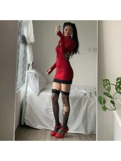 Tie-wrap Patchwork High Rise Dress 13 Tie-wrap Patchwork High Rise Dress -Define Your Shop P 20231124122919027 190