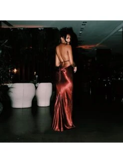 Lace Up Backless Halter Maxi Dress -Define Your Shop P 20231125164547691 298