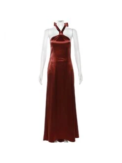 Lace Up Backless Halter Maxi Dress -Define Your Shop P 20231125164552440 113