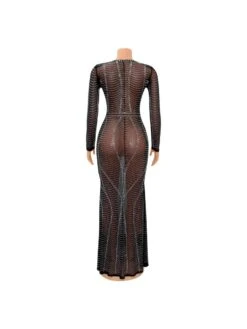 V Neck See Through Embellished Maxi Dress 16 V Neck See Through Embellished Maxi Dress -Define Your Shop P 20231127175933293 280