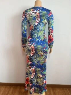 Floral Ruched V Neck Fitted Maxi Dresses 15 Floral Ruched V Neck Fitted Maxi Dresses -Define Your Shop P 20231128114757984 123