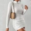 Solid Color Turtleneck Slim Mini Dress 1 Solid Color Turtleneck Slim Mini Dress -Define Your Shop P 20231129133113505 423