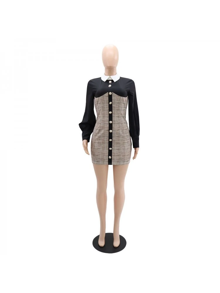 Patchwork Colorblock A-line Dress 3 Patchwork Colorblock A-line Dress