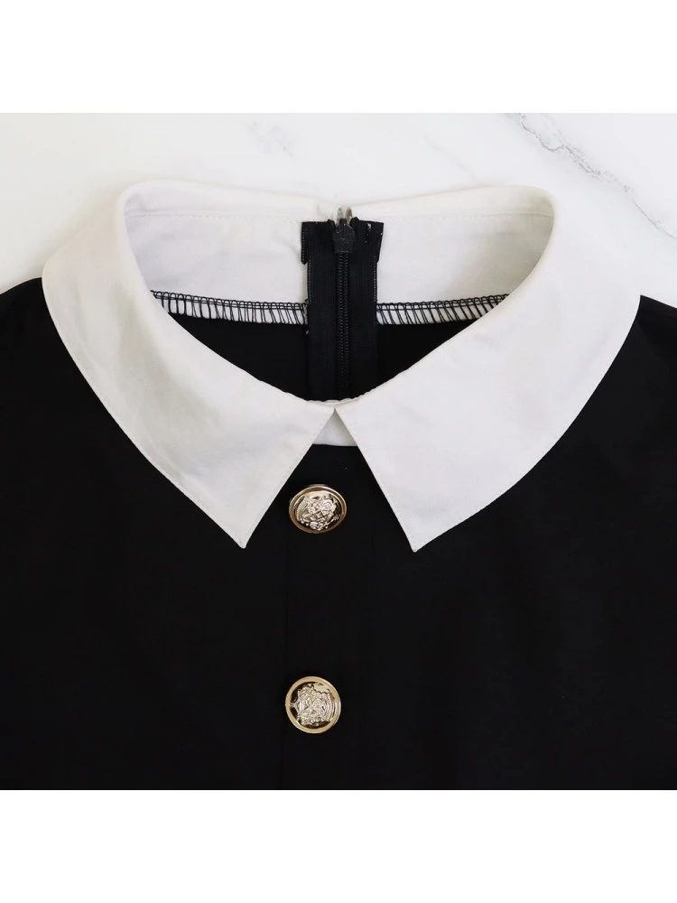 Patchwork Colorblock A-line Dress 8 Patchwork Colorblock A-line Dress - Image 6