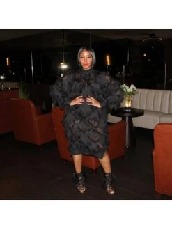 Lacework Chiffon Loose Fringe Dress -Define Your Shop P 20231213111023412 398