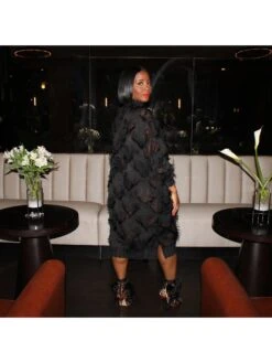 Lacework Chiffon Loose Fringe Dress -Define Your Shop P 20231213111029281 163