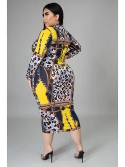 Leopard High Rise Bodycon Plus Size Dress -Define Your Shop P 20231213122627661 482