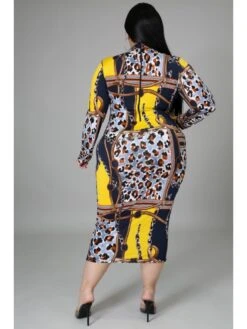 Leopard High Rise Bodycon Plus Size Dress -Define Your Shop P 20231213122630583 972