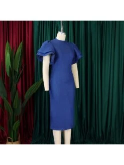 Patchwork Flared Sleeve Christmas Party Dress -Define Your Shop P 20231218144450196 551