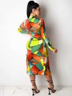 Colorblock Tie Dye Ruched Long Sleeves Dress 9 Colorblock Tie Dye Ruched Long Sleeves Dress -Define Your Shop P 20231221143942762 323