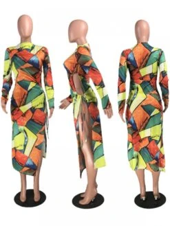 Colorblock Tie Dye Ruched Long Sleeves Dress 10 Colorblock Tie Dye Ruched Long Sleeves Dress -Define Your Shop P 20231221143945215 704
