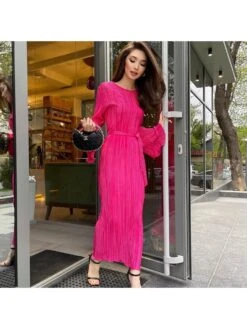 Lace Up Round Neck A-line Long Sleeve Dresses 14 Lace Up Round Neck A-line Long Sleeve Dresses -Define Your Shop P 20231222150213738 790