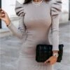 Patchwork Irregular Puff Sleeve Long Sleeve Dresses 2 Patchwork Irregular Puff Sleeve Long Sleeve Dresses -Define Your Shop P 20231225174649136 904