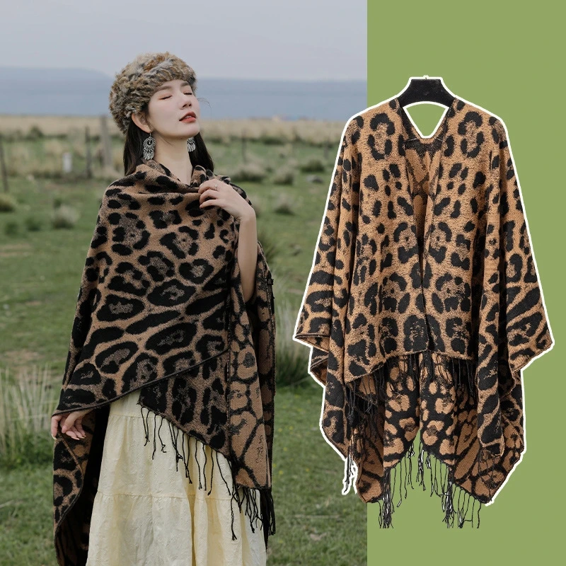 Leopard Fringe Retro Shawl 3 Leopard Fringe Retro Shawl
