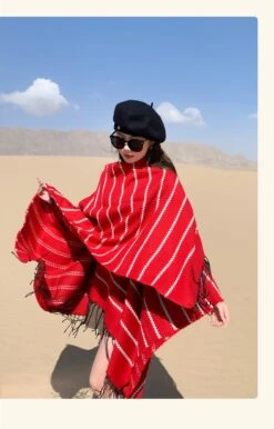 Striped Fringe Goddess-like Shawl -Define Your Shop P 20240103175039716 280