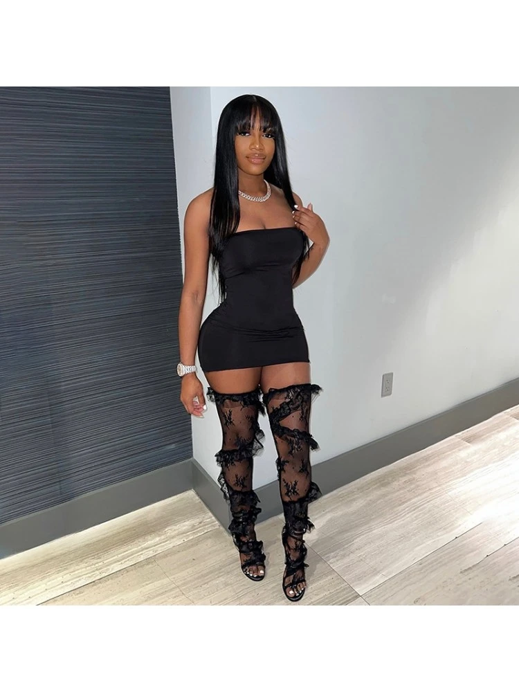 See Through Lace Knee Stockings 3 See Through Lace Knee Stockings