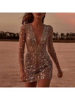 Hotfix Rhinestones Mid-rise Fitted Long Sleeve Dresses 10 Hotfix Rhinestones Mid-rise Fitted Long Sleeve Dresses -Define Your Shop P 20240109173004439 859