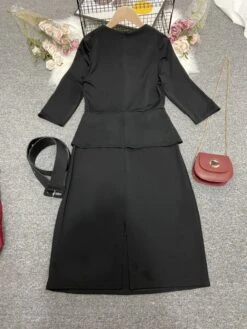 Solid Color High Rise Fitted Mid Dress -Define Your Shop P 20240117174346900 678