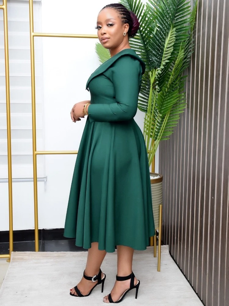 Buckle Doll Collar Long Sleeve Swing Dress 4 Buckle Doll Collar Long Sleeve Swing Dress - Image 2