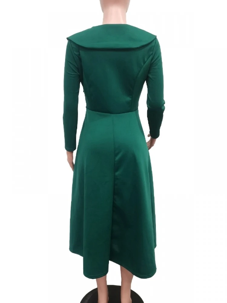 Buckle Doll Collar Long Sleeve Swing Dress 8 Buckle Doll Collar Long Sleeve Swing Dress - Image 6