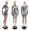 Dragon Printed Fitted Long Sleeve Cheongsam Dress -Define Your Shop P 20240201140001469 589