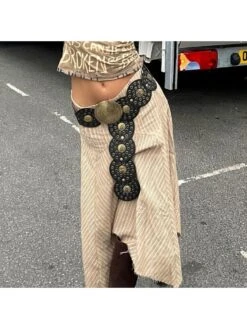 Hollow Out Metal Decor Faux Leather Belt -Define Your Shop P 20240221100003651 613