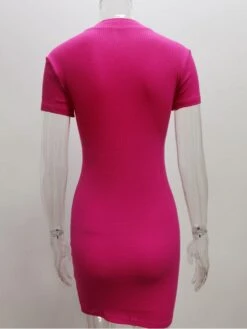 Patchwork Rib Zipper Short Sleeve Dress 13 Patchwork Rib Zipper Short Sleeve Dress -Define Your Shop P 20240221114505899 973