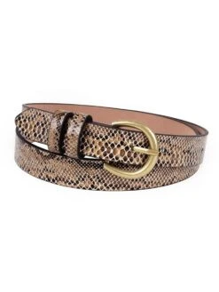 Snake Print Faux Leather Belt
