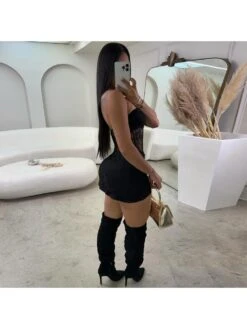 Cutouts Perspective Lace Strapless Dresses -Define Your Shop P 20240227105020308 688