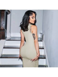 Solid Color Slim Sleeveless Maxi Dresses -Define Your Shop P 20240228115009727 751