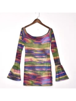 Geometric Pattern Gradient Color Office Lady Long Sleeves Dress 15 Geometric Pattern Gradient Color Office Lady Long Sleeves Dress -Define Your Shop P 20240301171505613 506