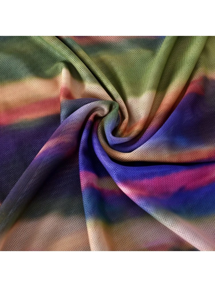 Geometric Pattern Gradient Color Office Lady Long Sleeves Dress 9 Geometric Pattern Gradient Color Office Lady Long Sleeves Dress - Image 8