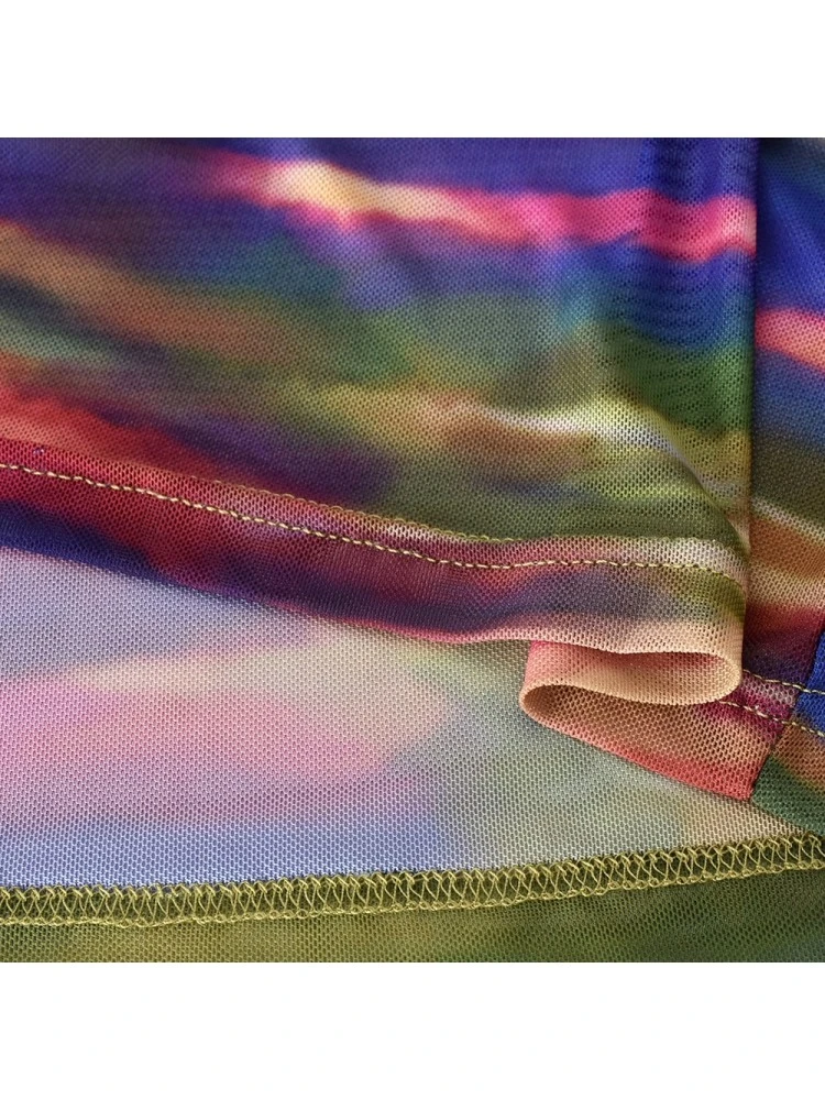 Geometric Pattern Gradient Color Office Lady Long Sleeves Dress 10 Geometric Pattern Gradient Color Office Lady Long Sleeves Dress - Image 9