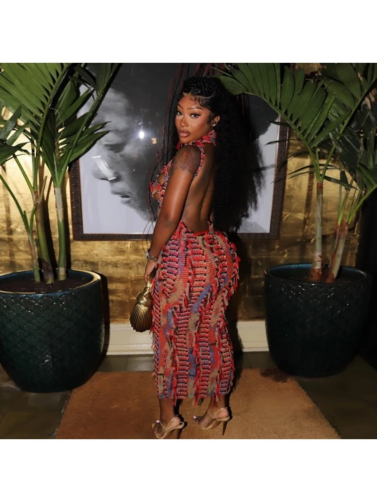 Tassel Cut Out Backless Sleeveless Maxi Dresses 5 Tassel Cut Out Backless Sleeveless Maxi Dresses - Image 3