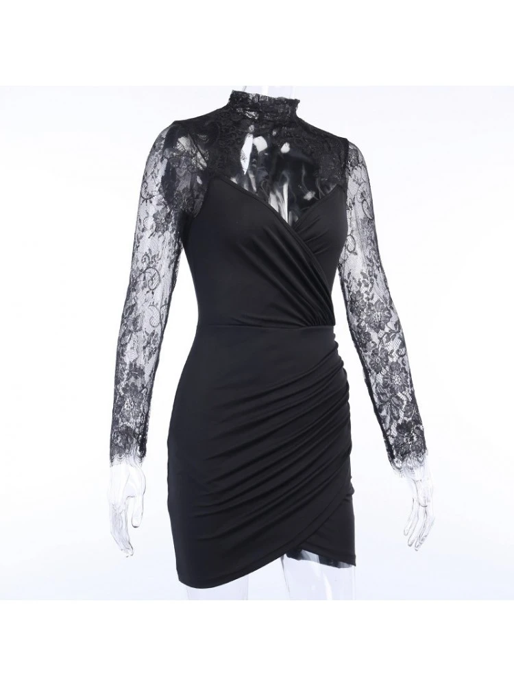 Patchwork Lace High Rise Long Sleeves Dress 12 Patchwork Lace High Rise Long Sleeves Dress - Image 10