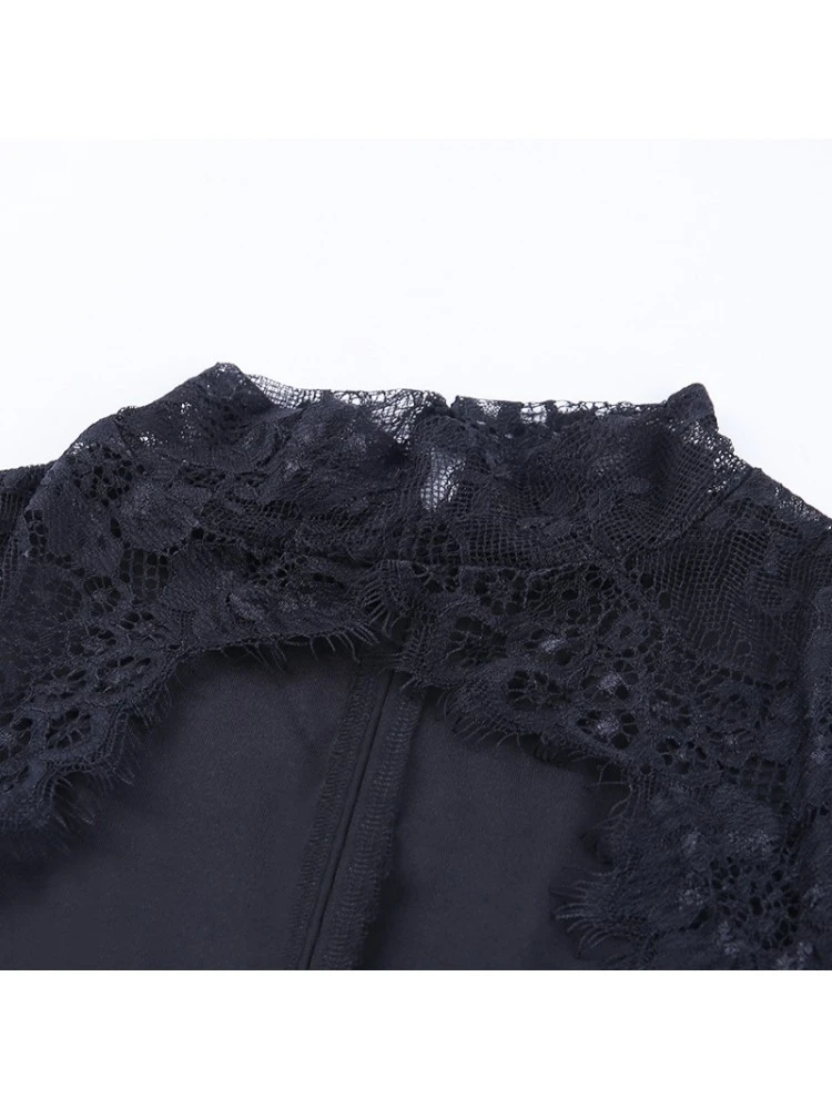 Patchwork Lace High Rise Long Sleeves Dress 14 Patchwork Lace High Rise Long Sleeves Dress - Image 12