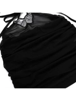 Ruched Lace Up Butterfly Mini Dress -Define Your Shop P 20240322165009482 913